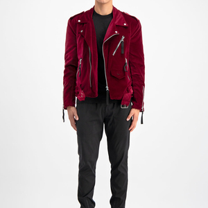 New Arrival Trend High Grade Unisex Velvet Slim Fit Custom Classic Winter Stand Collar Front Logo <b>Jacket</b> - Product Image 4