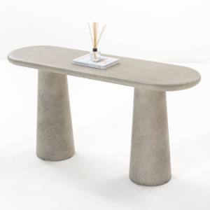Mesa Consola de Concreto Greige Vertex de Vandana Sierra, Mueble de Acento Moderno y Minimalista - Product Image 4