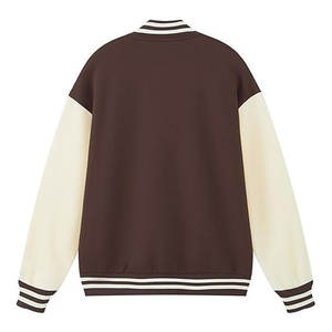 เสื้อแจ็คเก็ตวาร์ซิตี้แฟชั่นผู้ชาย แจ็คเก็ตเบสบอลลำลองผ้าคอตตอนผสมสไตล์ Letterman แจ็คเก็ตบอมเบอร์คลาสสิกแบบติดกระดุมสไตล์วิทยาลัย เสื้อคลุมสำหรับฤดูใบไม้ผลิ - Product Image 3