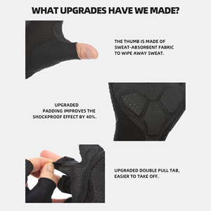 Guantes de Ciclismo de Malla Refrigerante, Dedos Cortos, Acolchados, Antideslizantes, para Bicicleta de Montaña, Alta Elasticidad, Absorción de Humedad - Product Image 3