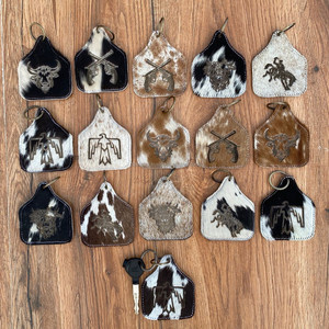 พวงกุญแจแกะสลักเลเซอร์หนังวัวแบบออกแบบได้ตามต้องการพวงกุญแจหนังแท้สุดหรูของขวัญส่งเสริมการขาย - Product Image 5