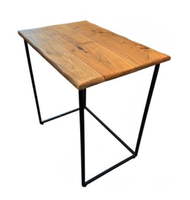 Ensemble de tables basses gigognes en bois avec cadre métallique, tables d'appoint marron naturel pour salon