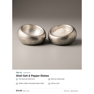 Platos Minimalistas para Sal y Pimienta de Aluminio Fundido en Arena, Acabado en Estaño Envejecido, Decoración para el Hogar, WB Inc India - Product Image 3