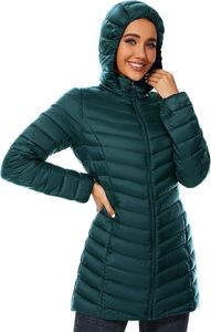 Women's Lightweight <b>Packable</b> Puffer <b>Jacket</b> Hooded Winter Quilted <b>Jacket</b> Custom Women's Hooded Puffer <b>Jacket</b> Water Resistant Coat - Product Image 5