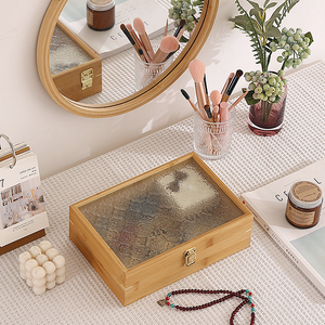 Wooden Jewelry <b>Box</b> Rectangular Storage Case with Lid Metal Clasp Decorative Organizer for <b>Necklace</b> Bracelet <b>Gift</b> Packaging - Product Image 4