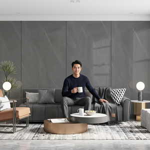 Dalle de pierre frittée naturelle de qualité supérieure, fabrication italienne, finition polie Pietra Grey, 1600x3200mm, pour comptoir extérieur, chambre et couloir - Product Image 2