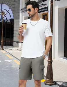 Streetwear Men's Custom Casual Solid Acid Washed Heavyweight <b>Canvas</b> Drawstring Distressed Long Cotton Ripped Sweat Shorts - Product Image 3