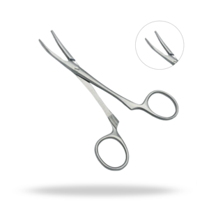 คีมจับหลอดเลือด JONES แบบโค้ง 5 นิ้ว 12.7 ซม. เครื่องมือผ่าตัดสัตว์สำหรับการห้ามเลือดในสัตว์ - Product Image 1