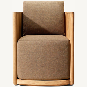 Fauteuil simple en bois au style épuré, équipé d'un mousse-synthétique doux et résistant pour une utilisation en extérieur - Product Image 1