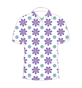 Camisa Polo Blanca con Estampado Floral Morado para Hombre, Sublimación Personalizada, Manga Corta, Verano, Casual, Transpirable, Ligera, para Golf - Product Image 4