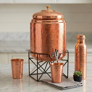 Distributeur d'eau décoratif de luxe en cuivre écologique, réservoir de stockage de qualité alimentaire 5L/7L avec robinet, haute qualité pour usage domestique, emballage personnalisé - Product Image 3