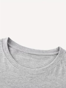 เสื้อยืดคอกลมสีเทาแขนสั้นพิมพ์ลายการ์ตูนแมวดำถือแก้วกาแฟคุณภาพสูงสำหรับผู้ชาย สไตล์ลำลอง - Product Image 4