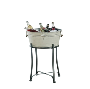 Bac à boissons en métal galvanisé, directement de l'usine, avec support amovible, seau à glace, porte-boissons pour fêtes, mariages, intérieur ou extérieur - Product Image 5