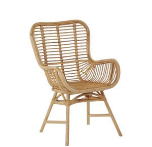 Scandinavian Boho Rattan <b>Dining</b> <b>Chair</b> Minimalist Single Armchair Handcrafted Rattan Furniture for Nordic Style <b>Dining</b> Room Cafe - Product Image 2