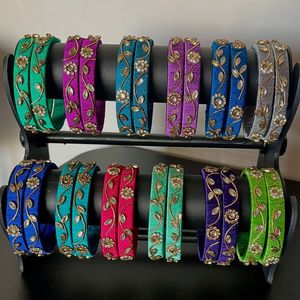 Nouveaux modèles de bracelets en fil de soie avec cristaux plaqués or multicolores, bijoux de mode pour femmes, ensembles de bracelets pour mariage et fêtes - Product Image 3