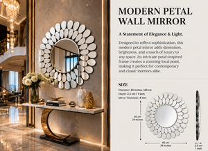 Miroir mural rond en forme de goutte d'eau, design galet, miroir décoratif pour salle de bain, chambre à coucher, salon, moderne et élégant, à fixer au mur, 24 pouces - Product Image 5