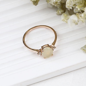 Women's Classic Ethnic Natural Faceted <b>Opal</b> Cubic Zircon Gemstone Prong Set Oval IGI Certified 925 Sterling Silver Rose <b>Gold</b> - Product Image 2