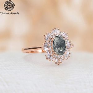 Anillo de Compromiso Charm_Jewells para Mujer, Chapado en Oro Rosa sobre Plata, con Moissanita, Corte Cojín, Engaste de Flor, Estilo Clásico, Certificado IGI - Product Image 3
