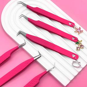 Pinzas de Acero Inoxidable de Lujo con Diseño Personalizado, Pinzas de Precisión para Extensión de Pestañas con Logotipo de Marca, Longitud de 10 mm, Dentadas - Product Image 1