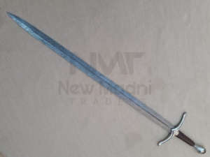 DAMASCO FORJADO FINA RANURA COMPLETA ESPIGA COMPLETA ESPADA VIKING HOJA EN BLANCO - Product Image 5