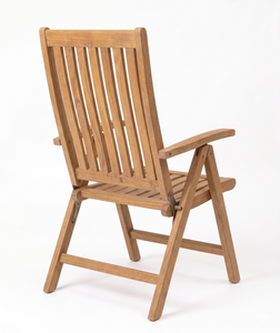 Chaise pliante en teck massif indonésien de qualité supérieure, style rustique, pour jardin, terrasse, salle à manger, mobilier d'extérieur pour projets hôteliers et de complexes hôteliers, ou pour la cour. - Product Image 4