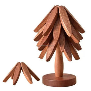 Ensemble de dessous de plat en bois poli fait à la main prix de décoration de tapis de Table de cuisine résistant à la chaleur durable - Product Image 2