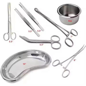 COBECO <b>INSTRUMENTS</b> Stainless Steel Dental <b>Instrument</b> Kit 8 Pcs Manual Reusable Pliers Forceps Gallipot Kidney Tray Set CE - Product Image 1