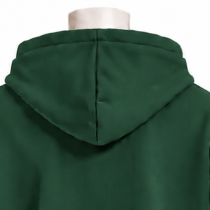 Dark Green Mens Zip Up Hoodie Chenille <b>Letter</b> <b>Applique</b> Heavyweight Fleece Relaxed Fit Casual Streetwear Sweatshirt with Pockets - Product Image 4