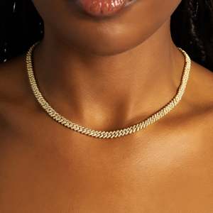 Cadena de Eslabones Cubanos de Plata de Ley de Lujo con Incrustaciones de Circonitas, Chapada en Oro, Micro Pavé CZ, Estilo Hip Hop, Certificada GRA para Hombres y Mujeres - Product Image 4