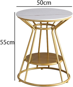 Modern Minimalist Design Round <b>Side</b> <b>Tables</b> Gold Plated Metal <b>Sofa</b> <b>End</b> <b>Table</b> for Living Room, Drawing Room, Office India Sale - Product Image 2