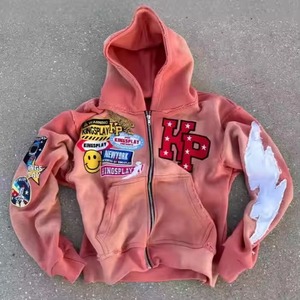 Sweat à capuche surdimensionné en molleton 100 % coton personnalisable pour homme, effet délavé, streetwear d'hiver, imprimé numériquement, OEM - Product Image 1