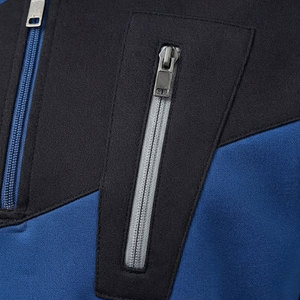 Sweat-shirt d'hiver athlétique pour homme à col zippé, en polaire brossée, coupe-vent, séchage rapide, manches longues, poche poitrine zippée, logo personnalisé - Product Image 4