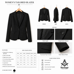 เสื้อคลุมเบลเซอร์ Delta Sigma ของสมาคมเมสันสตรี  ชุดสูทสตรีกรีก  เสื้อแจ็คเก็ตลำลอง  ปักลายตราสัญลักษณ์อย่างสวยงาม - Product Image 5