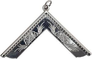 Collier de maître maçon maçonnique avec grand pendentif bijou, finition argentée, largeur 1 pouce - Product Image 5