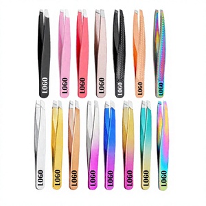 Juego de Pinzas para Cejas de Acero Inoxidable con Punta Puntiaguda, Multicolores, Duraderas, con Logotipo Personalizable, Pinzas para Depilación de Cejas - Product Image 4