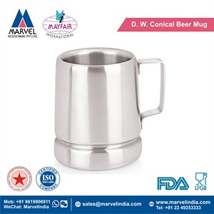 แก้วเบียร์ทรงกรวยสแตนเลส 500 มล. สไตล์คลาสสิก อุปกรณ์บาร์ที่ทนทาน - Product Image 2