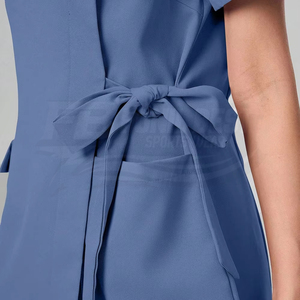 Women <b>Blue</b> Scrub Set Cotton Polyester Woven Hospital Uniform Pants Included Custom Design - Product Image 5