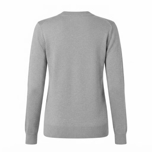 Custom logos Women Knit <b>Cardigan</b> Sweater V Neck Gray Solid Color Long Sleeve Button Front Embroidered Logo Greek Sorority - Product Image 2