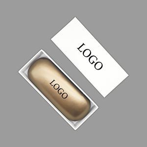 Étui à lunettes de luxe haut de gamme rectangulaire or et blanc avec logo personnalisé - Product Image 4
