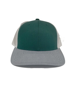 Gorra Trucker de Malla Verde con Visera Gris y Logotipo Bordado, Cierre Trasero Ajustable de 6 Paneles para Venta al por Mayor - Product Image 3