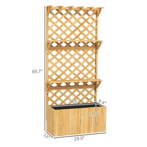 กระถางปลูกต้นไม้ไม้ธรรมชาติพร้อมโครงตาข่ายระบายอากาศสำหรับสวน - Product Image 3
