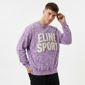 Urban Sportswear Drop Shoulder Pullover Premium Acid Wash Crewneck <b>Graphic</b> Print Sweater Heavyweight Vintage Fabric <b>Jumper</b> - Product Image 4