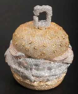 Colgante de Moissanita Personalizado Estilo Hamburguesa de 3 Pulgadas Chapado en Rodio, Plata 925, Joyería Fina Unisex, Colgantes y Dijes - Product Image 1