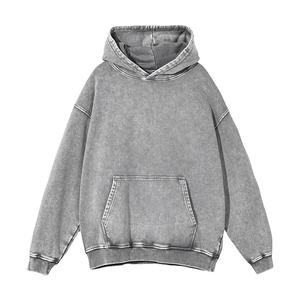 Sudadera con capucha de lana de gran tamaño con lavado ácido ODM al por mayor, 100% algodón, diseño personalizado, ropa de calle Unisex informal, estampado de invierno para - Product Image 1