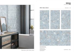 Carreaux de porcelaine design luxe, surface irisée, 60x120cm, 600x1200mm, format 24x48, pour décoration murale et de sol intérieure moderne. - Product Image 2