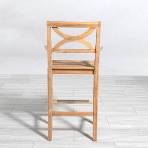 Chaise de bar d'extérieur en teck massif moderne - Meubles d'hôtellerie commerciaux écologiques, durables et résistants à l'eau - Product Image 6