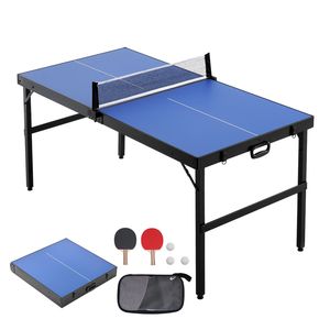 Mid-Size Indoor Ping Pong <b>Table</b> Tennis Set Portable <b>Foldable</b> MDF <b>Table</b> with Complete Equipment for Home Use - Product Image 1