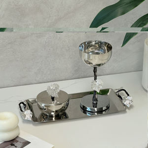 Designer Bakhoor Burner Set with Luxury Mabkhara <b>Decorative</b> Tray and Incense Container Arabic Oud Burner Premium Home <b>Decor</b> - Product Image 2