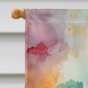 Grand poteau de porche multicolore décoratif bannière de cour œuvre hippocampes maison drapeau tenture murale en polyester - Product Image 3