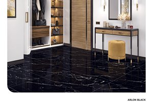 Azulejos de Porcelana Negros Astral Flow de 60x120mm con Acabado Brillante, Diseño Moderno con Vetas Azules y Doradas para Baño, Pasillo y Revestimiento - Product Image 4